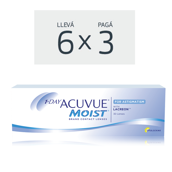 Lentes de contacto Acuvue Moist 1 Day para astigmatismo Mas Vision Argentina