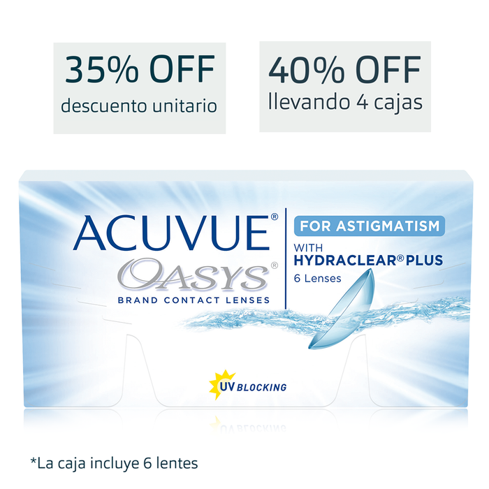 Lentes de contacto Acuvue Oasys para astigmatismo