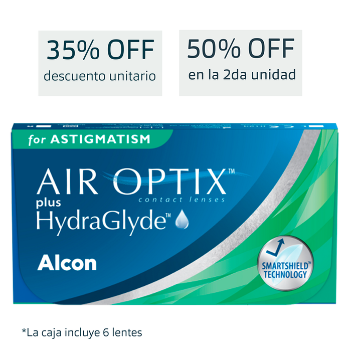 Lentes de contacto Air Optix Plus con HydraGlyde para astigmatismo