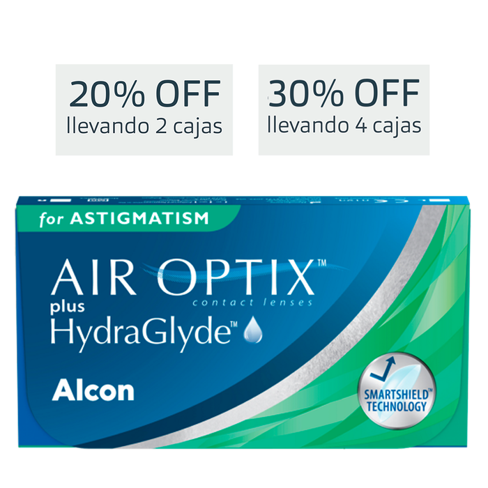 Lentes de contacto Air Optix Plus con HydraGlyde para astigmatismo