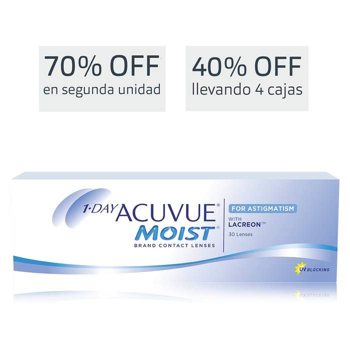 Lentes de contacto Acuvue Moist 1 Day para astigmatismo