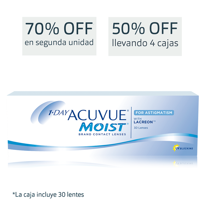 Lentes de contacto Acuvue Moist 1 Day para astigmatismo