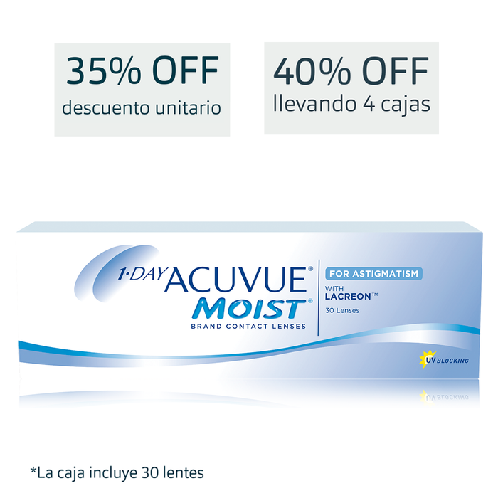Lentes de contacto Acuvue Moist 1 Day para astigmatismo