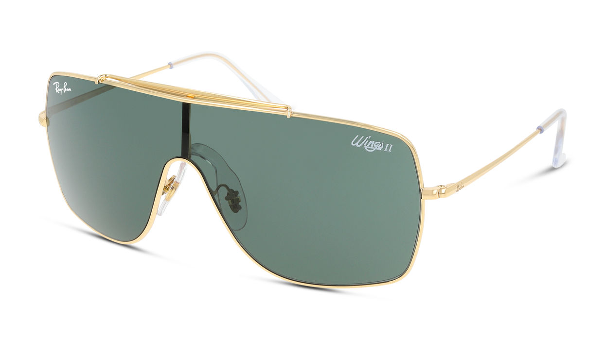 Anteojos de Sol Ray Ban Wings II RB3697 Gld Clr Blk